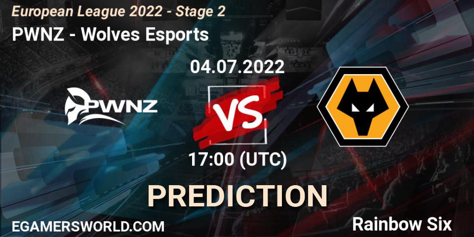 PWNZ contre Wolves Esports : prédiction de match. 04.07.2022 at 17:00. Rainbow Six, European League 2022 - Stage 2