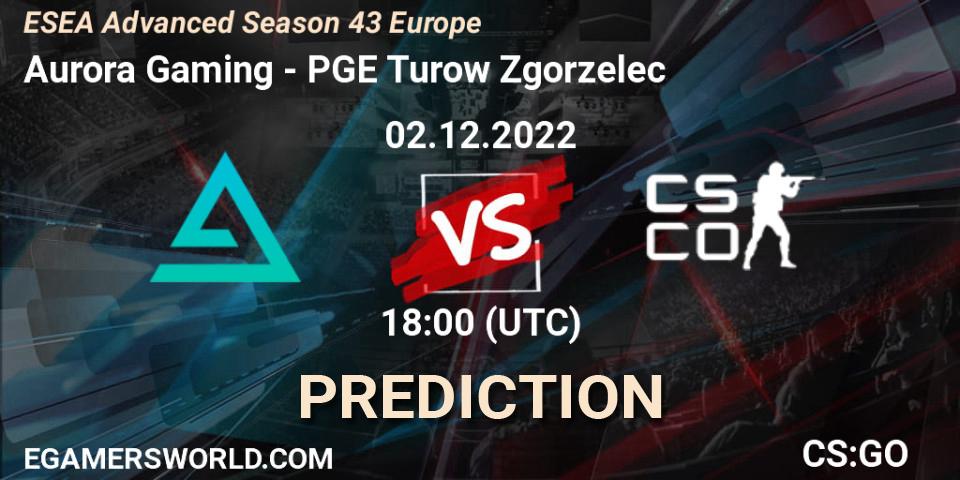 Aurora contre PGE Turow Zgorzelec : prédiction de match. 02.12.22. CS2 (CS:GO), ESEA Season 43: Advanced Division - Europe