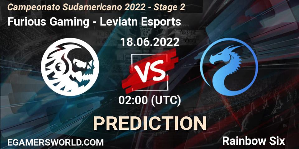 Furious Gaming contre Leviatán Esports : prédiction de match. 24.06.2022 at 02:00. Rainbow Six, Campeonato Sudamericano 2022 - Stage 2