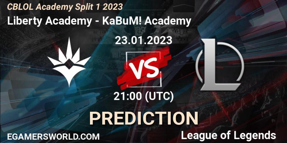 Liberty Academy contre KaBuM! Academy : prédiction de match. 23.01.2023 at 21:00. LoL, CBLOL Academy Split 1 2023