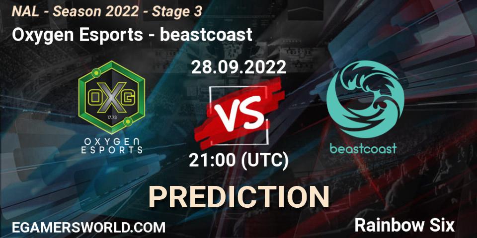 Oxygen Esports contre beastcoast : prédiction de match. 28.09.2022 at 21:00. Rainbow Six, NAL - Season 2022 - Stage 3