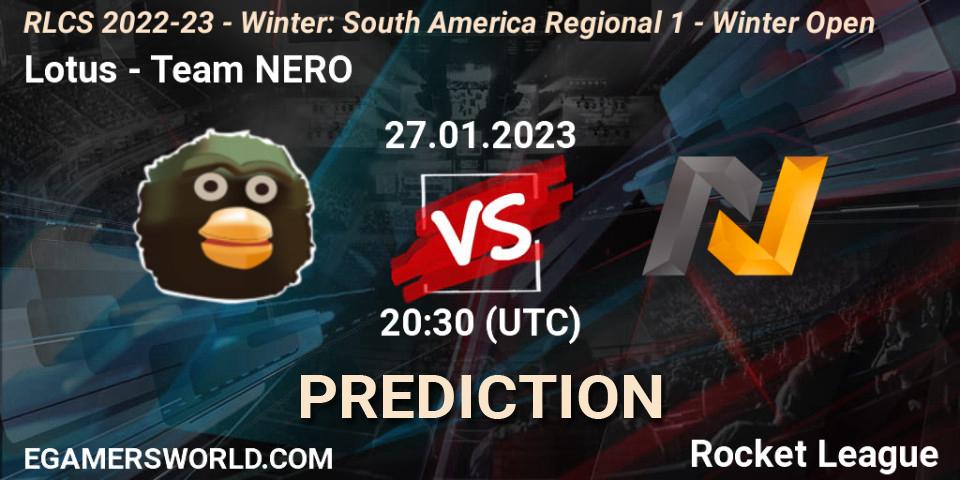 Lotus contre Team NERO : prédiction de match. 27.01.23. Rocket League, RLCS 2022-23 - Winter: South America Regional 1 - Winter Open