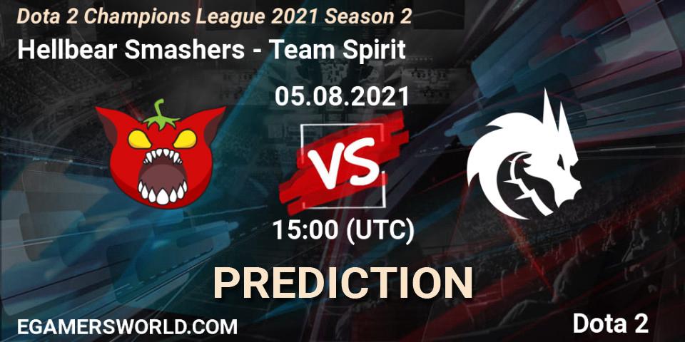 Hellbear Smashers contre Team Spirit : prédiction de match. 05.08.2021 at 15:08. Dota 2, Dota 2 Champions League 2021 Season 2