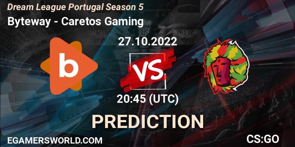Byteway contre Caretos Gaming : prédiction de match. 27.10.2022 at 20:45. Counter-Strike (CS2), Dream League Portugal Season 5
