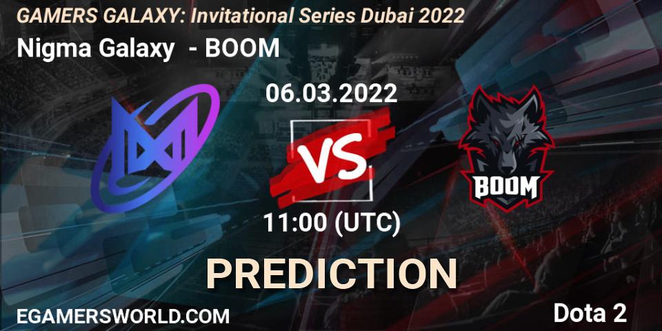 Nigma Galaxy contre BOOM : prédiction de match. 06.03.2022 at 10:54. Dota 2, GAMERS GALAXY: Invitational Series Dubai 2022