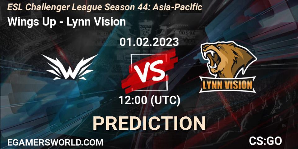Wings Up contre Lynn Vision : prédiction de match. 01.02.23. CS2 (CS:GO), ESL Challenger League Season 44: Asia-Pacific