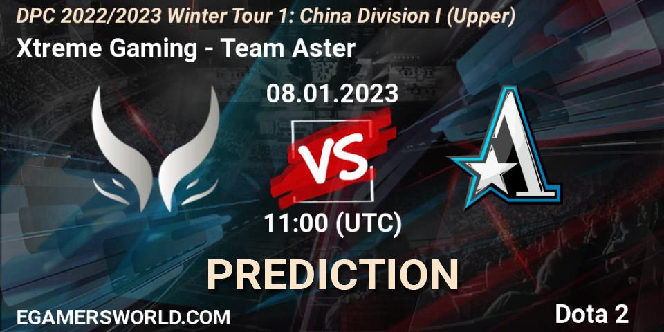 Xtreme Gaming contre Team Aster : prédiction de match. 08.01.2023 at 11:01. Dota 2, DPC 2022/2023 Winter Tour 1: CN Division I (Upper)