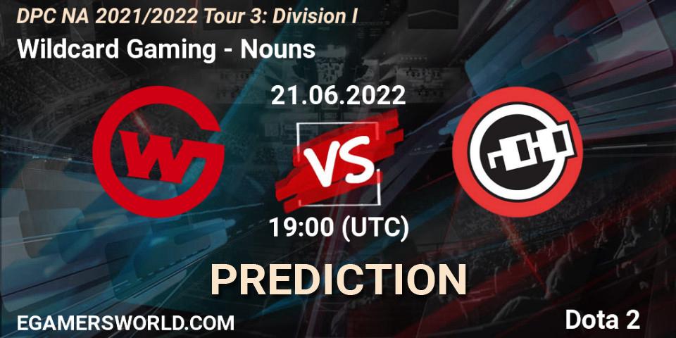 Wildcard Gaming contre Nouns : prédiction de match. 21.06.22. Dota 2, DPC NA 2021/2022 Tour 3: Division I