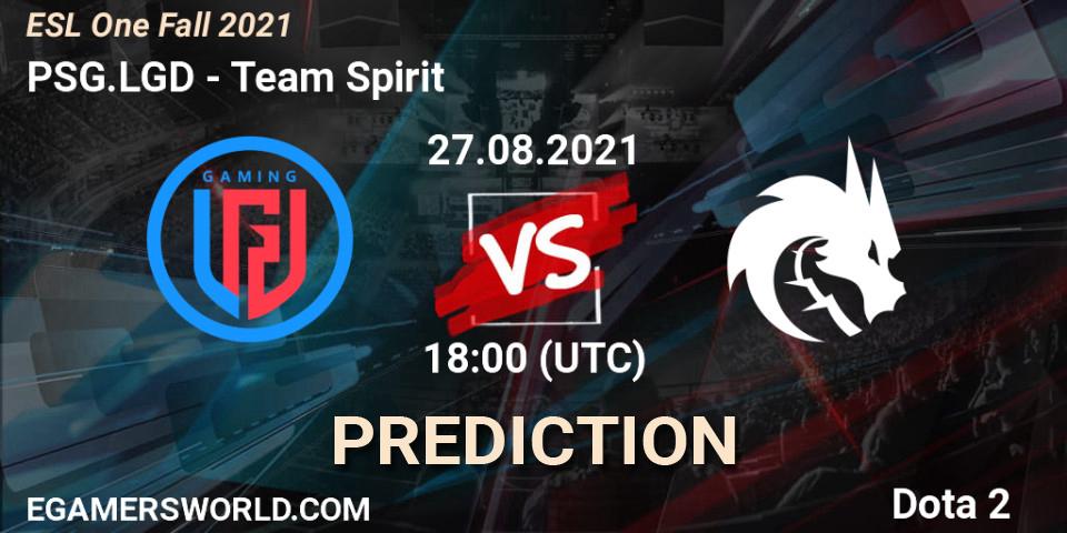 PSG.LGD contre Team Spirit : prédiction de match. 27.08.2021 at 18:49. Dota 2, ESL One Fall 2021