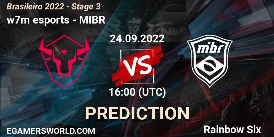 w7m esports contre MIBR : prédiction de match. 24.09.2022 at 16:00. Rainbow Six, Brasileirão 2022 - Stage 3