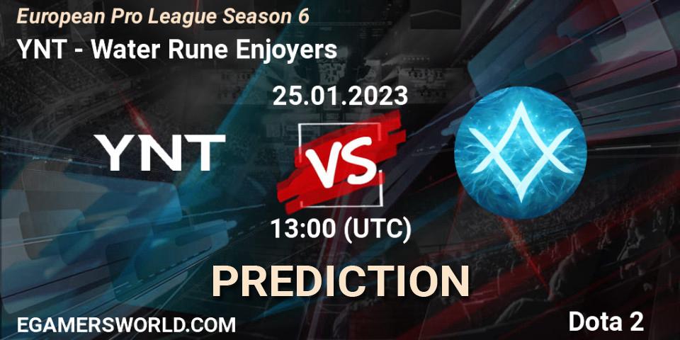 YNT contre Water Rune Enjoyers : prédiction de match. 25.01.23. Dota 2, European Pro League Season 6