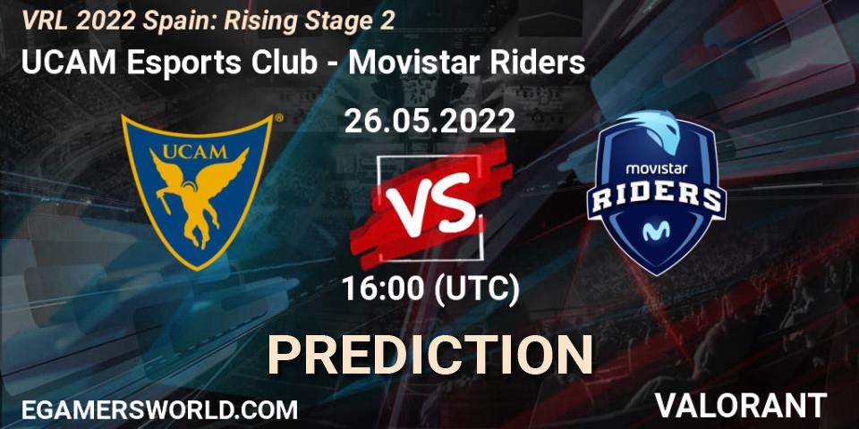 UCAM Esports Club contre Movistar Riders : prédiction de match. 26.05.2022 at 16:10. VALORANT, VRL 2022 Spain: Rising Stage 2