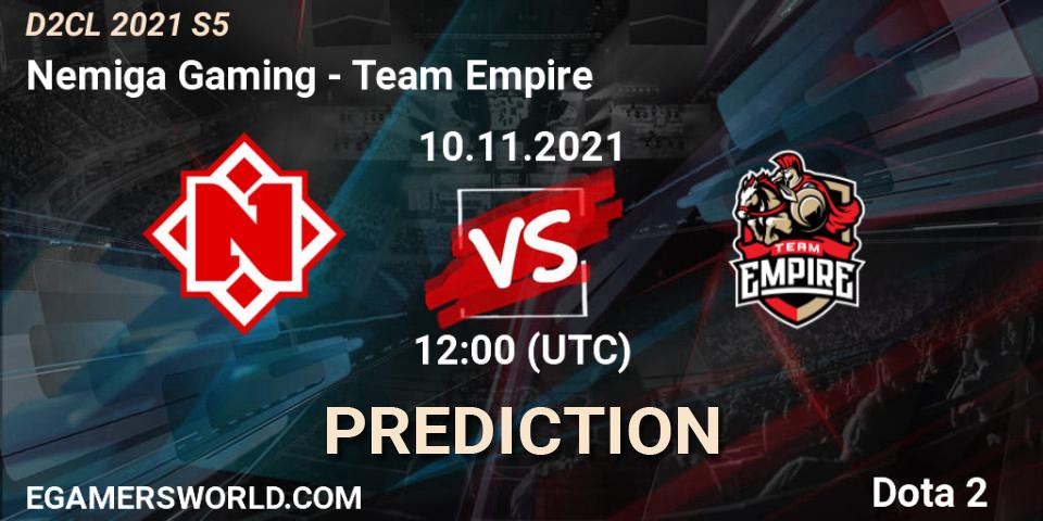 Nemiga Gaming contre Team Empire : prédiction de match. 10.11.21. Dota 2, Dota 2 Champions League 2021 Season 5