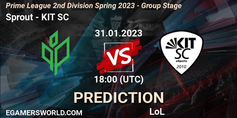 Sprout contre KIT SC : prédiction de match. 31.01.23. LoL, Prime League 2nd Division Spring 2023 - Group Stage
