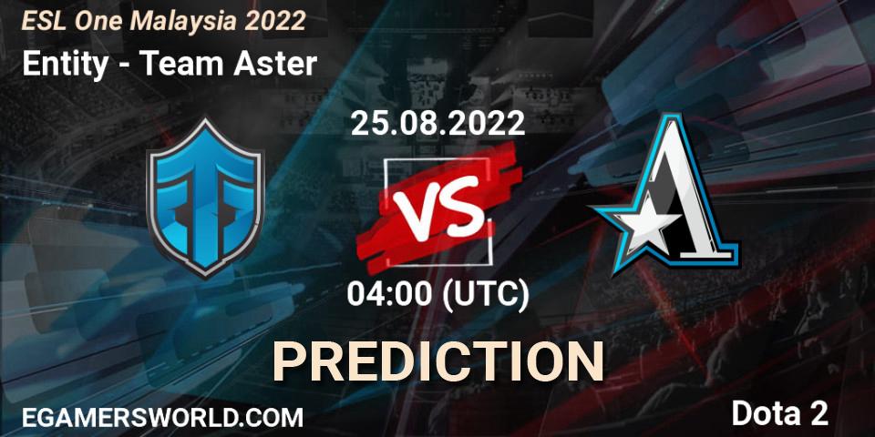 Entity contre Team Aster : prédiction de match. 25.08.22. Dota 2, ESL One Malaysia 2022