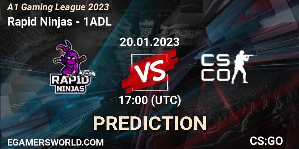 Rapid Ninjas contre 1ADL : prédiction de match. 20.01.23. CS2 (CS:GO), A1 Gaming League 2023