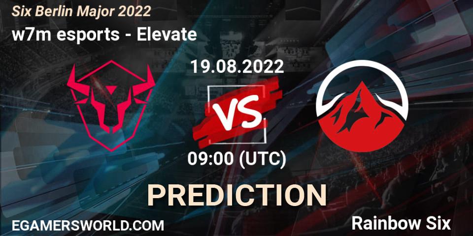 w7m esports contre Elevate : prédiction de match. 19.08.2022 at 09:00. Rainbow Six, Six Berlin Major 2022