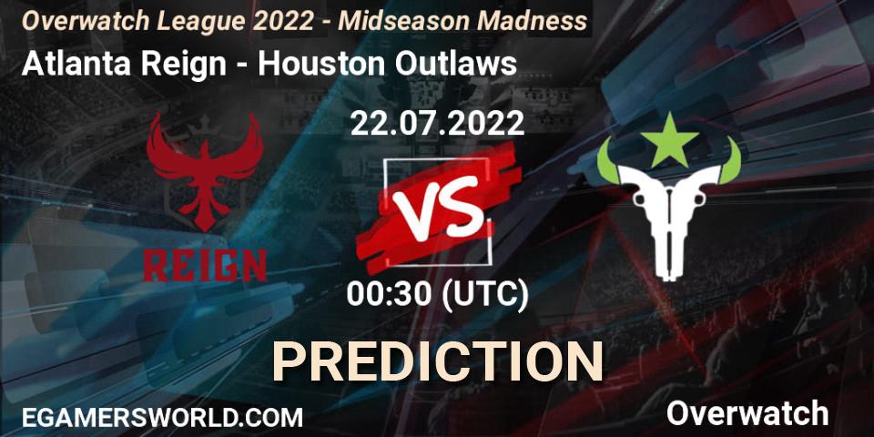 Atlanta Reign contre Houston Outlaws : prédiction de match. 21.07.2022 at 23:00. Overwatch, Overwatch League 2022 - Midseason Madness