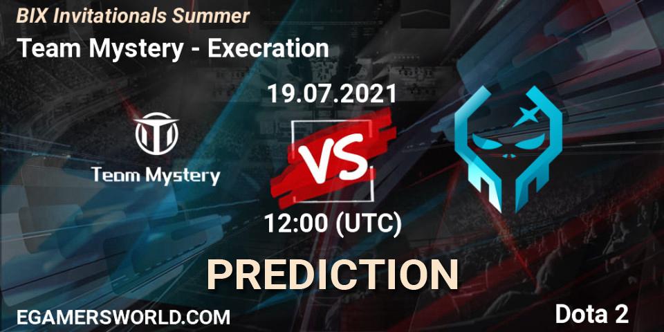 Team Mystery contre Execration : prédiction de match. 19.07.2021 at 12:29. Dota 2, BIX Invitationals Summer