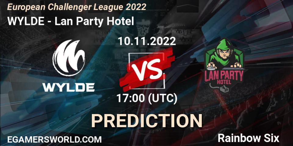 WYLDE contre Lan Party Hotel : prédiction de match. 10.11.2022 at 17:00. Rainbow Six, European Challenger League 2022