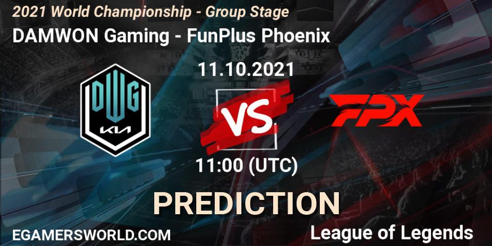 DAMWON Gaming contre FunPlus Phoenix : prédiction de match. 11.10.2021 at 11:00. LoL, 2021 World Championship - Group Stage