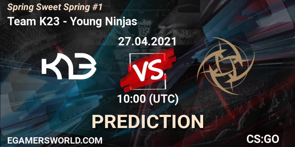 Team K23 contre Young Ninjas : prédiction de match. 27.04.2021 at 10:00. Counter-Strike (CS2), Spring Sweet Spring #1