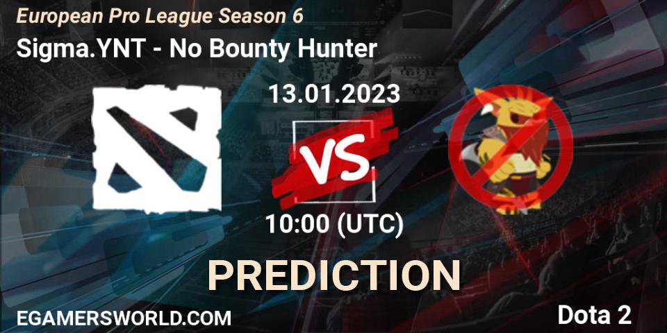 Sigma.YNT contre No Bounty Hunter : prédiction de match. 13.01.23. Dota 2, European Pro League Season 6