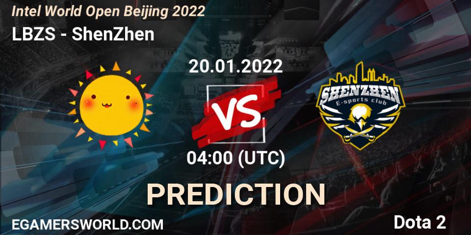 LBZS contre ShenZhen : prédiction de match. 20.01.2022 at 04:00. Dota 2, Intel World Open Beijing 2022