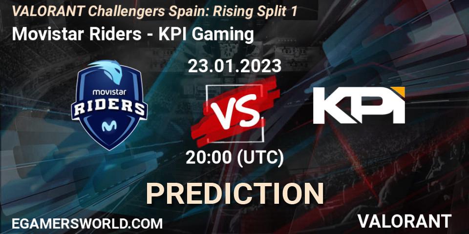 Movistar Riders contre KPI Gaming : prédiction de match. 23.01.2023 at 20:25. VALORANT, VALORANT Challengers 2023 Spain: Rising Split 1