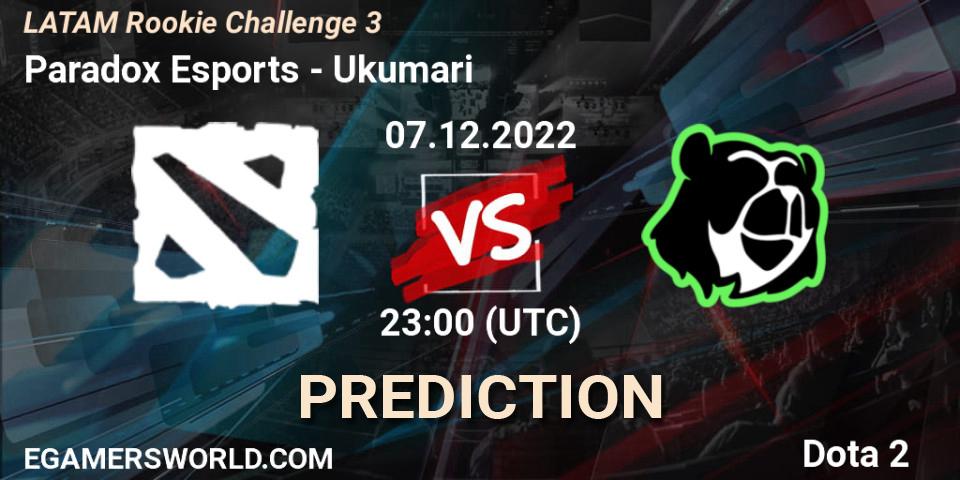 Paradox Esports contre Ukumari : prédiction de match. 08.12.22. Dota 2, LATAM Rookie Challenge 3