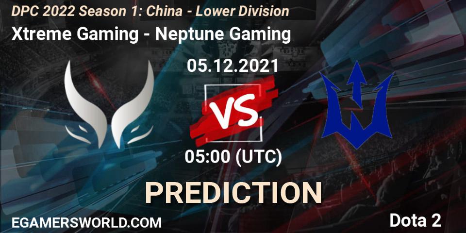 Xtreme Gaming contre Neptune Gaming : prédiction de match. 05.12.2021 at 05:02. Dota 2, DPC 2022 Season 1: China - Lower Division
