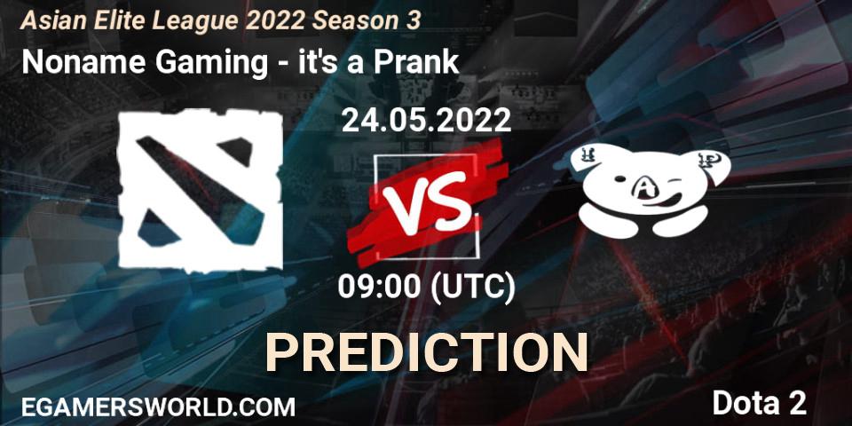 Noname Gaming contre it's a Prank : prédiction de match. 24.05.2022 at 08:52. Dota 2, Asian Elite League 2022 Season 3