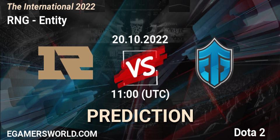 RNG contre Entity : prédiction de match. 20.10.2022 at 10:20. Dota 2, The International 2022