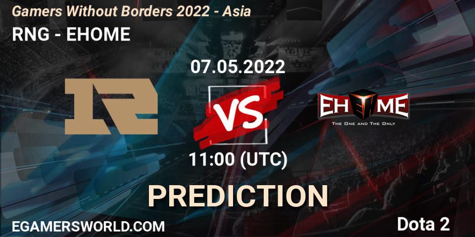 RNG contre EHOME : prédiction de match. 07.05.2022 at 11:45. Dota 2, Gamers Without Borders 2022 - Asia