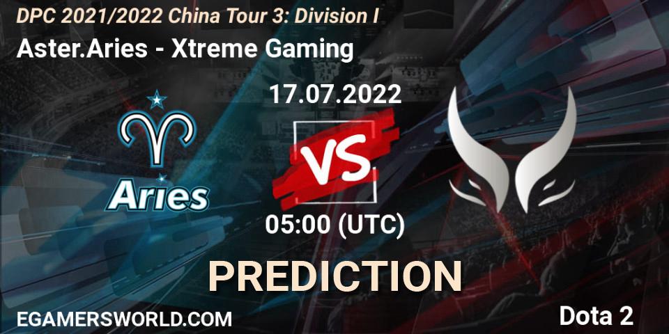 Aster.Aries contre Xtreme Gaming : prédiction de match. 17.07.22. Dota 2, DPC 2021/2022 China Tour 3: Division I