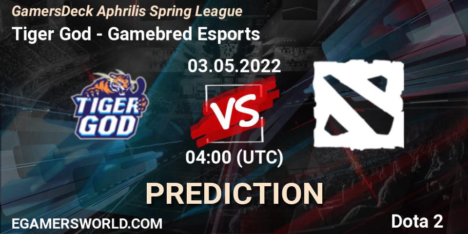 Tiger God contre Gamebred Esports : prédiction de match. 03.05.2022 at 03:56. Dota 2, GamersDeck Aphrilis Spring League