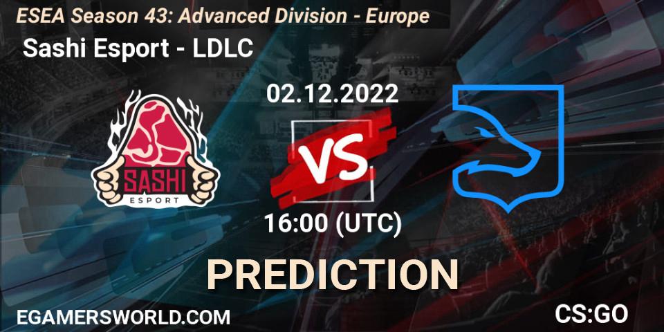  Sashi Esport contre LDLC : prédiction de match. 02.12.22. CS2 (CS:GO), ESEA Season 43: Advanced Division - Europe