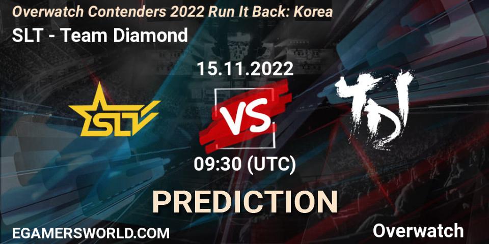 SLT contre Team Diamond : prédiction de match. 15.11.2022 at 09:30. Overwatch, Overwatch Contenders 2022 Run It Back: Korea