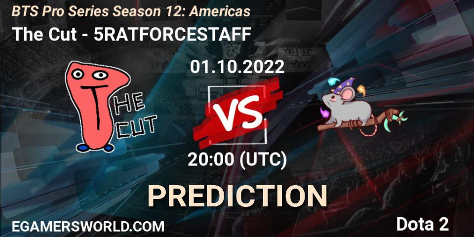 The Cut contre 5RATFORCESTAFF : prédiction de match. 29.09.2022 at 00:58. Dota 2, BTS Pro Series Season 12: Americas