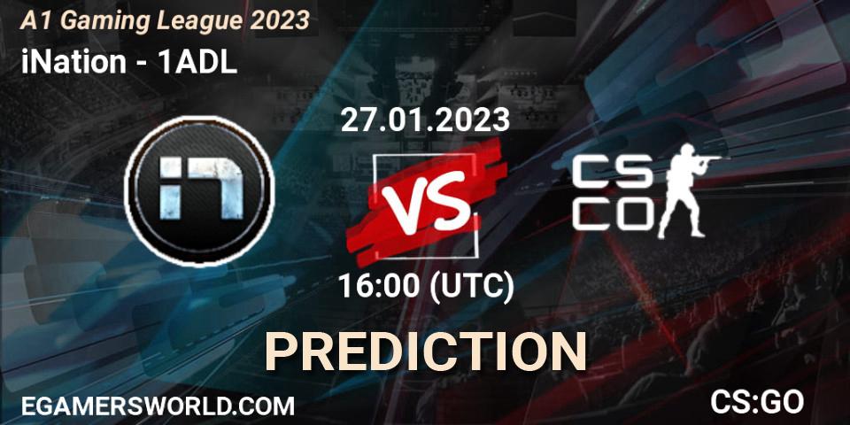 iNation contre 1ADL : prédiction de match. 27.01.23. CS2 (CS:GO), A1 Gaming League 2023