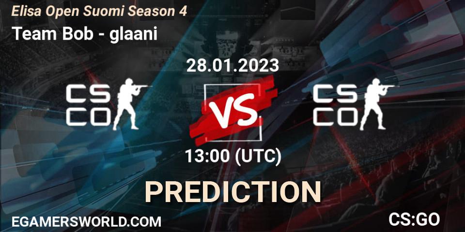 Team Bob contre glaani : prédiction de match. 28.01.23. CS2 (CS:GO), Elisa Open Suomi Season 4