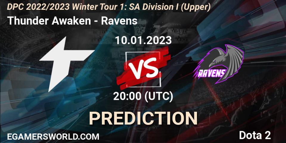 Thunder Awaken contre Ravens : prédiction de match. 10.01.23. Dota 2, DPC 2022/2023 Winter Tour 1: SA Division I (Upper) 