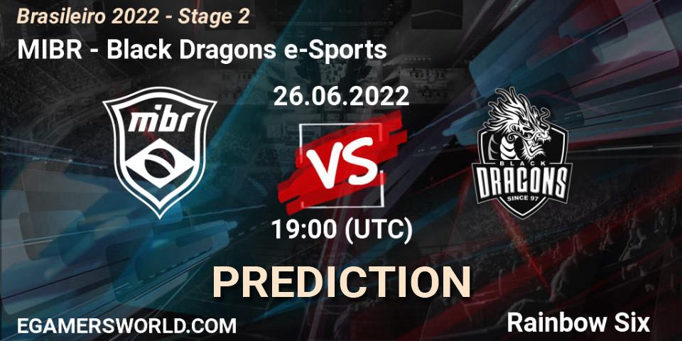 MIBR contre Black Dragons e-Sports : prédiction de match. 26.06.2022 at 19:00. Rainbow Six, Brasileirão 2022 - Stage 2