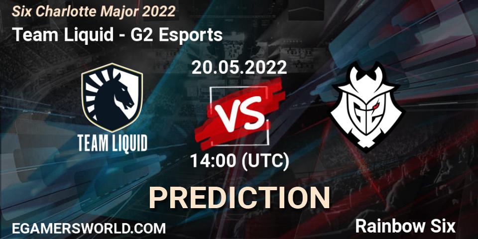 Team Liquid contre G2 Esports : prédiction de match. 20.05.2022 at 14:00. Rainbow Six, Six Charlotte Major 2022