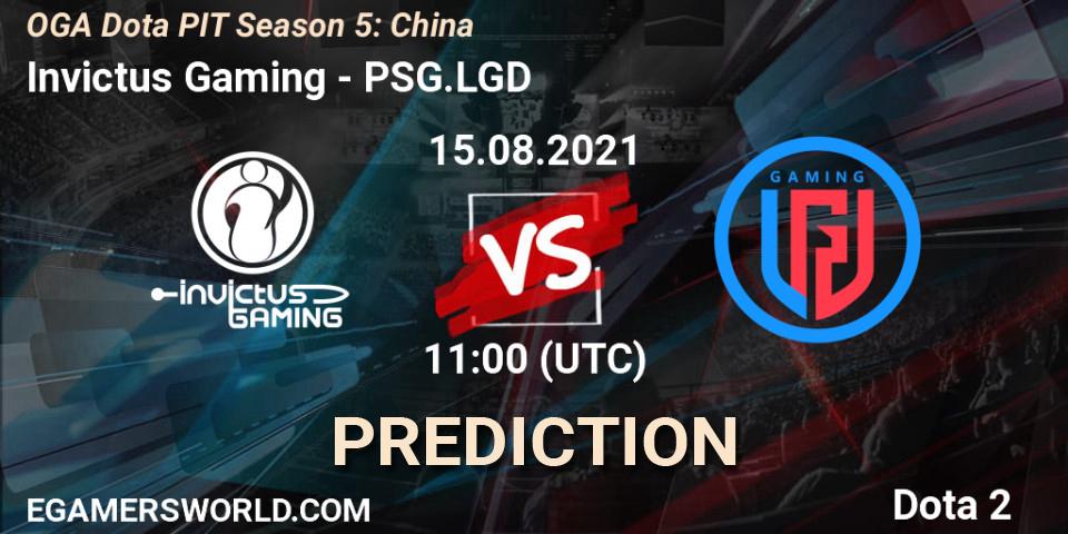 Invictus Gaming contre PSG.LGD : prédiction de match. 15.08.2021 at 11:00. Dota 2, OGA Dota PIT Season 5: China