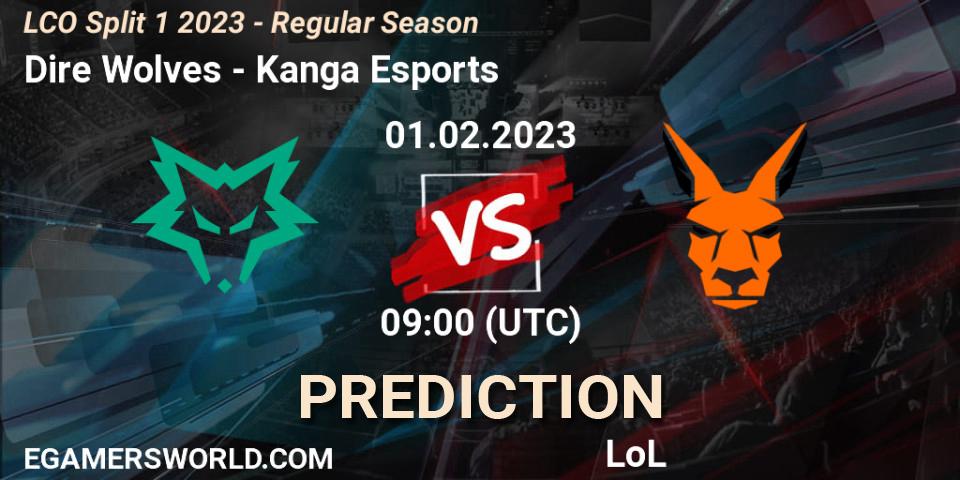 Dire Wolves contre Kanga Esports : prédiction de match. 01.02.23. LoL, LCO Split 1 2023 - Regular Season