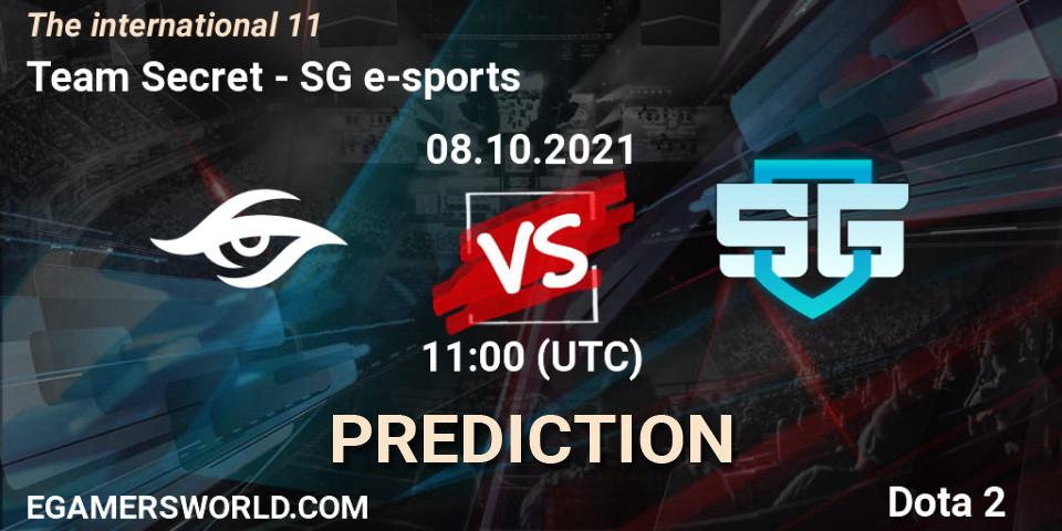 Team Secret contre SG e-sports : prédiction de match. 08.10.2021 at 12:23. Dota 2, The Internationa 2021