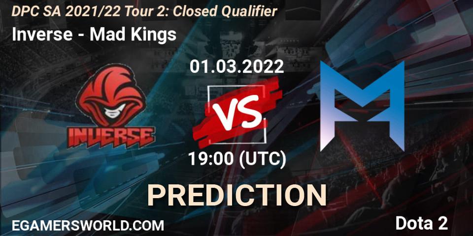 Inverse contre Mad Kings : prédiction de match. 01.03.2022 at 19:03. Dota 2, DPC SA 2021/22 Tour 2: Closed Qualifier