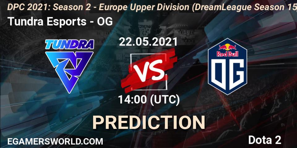 Tundra Esports contre OG : prédiction de match. 22.05.2021 at 14:09. Dota 2, DPC 2021: Season 2 - Europe Upper Division (DreamLeague Season 15)