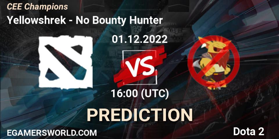 Yellowshrek contre No Bounty Hunter : prédiction de match. 01.12.22. Dota 2, CEE Champions